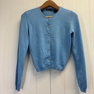 Moda International Women Quiet Luxury Silk Cashmere Cardigan Sweater Size S Soft